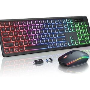 RGB Backlit Wireless Keyboard and Mouse Combo